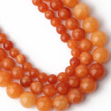 Orange Jades Stone Beads Round DIY Charms Bracelet Spacer Beads 6/8/10mm
