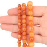 Orange Jades Stone Beads Round DIY Charms Bracelet Spacer Beads 6/8/10mm