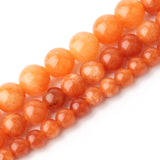 Orange Jades Stone Beads Round DIY Charms Bracelet Spacer Beads 6/8/10mm