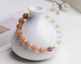 Orange Moonlight Opal Beaded Bracelet for Women 8 mm Charm DIY Gift
