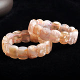 Natural Orange Red Agate Gemstone Rectangle Beads Bracelet 18x13mm
