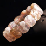 Natural Orange Red Agate Gemstone Rectangle Beads Bracelet 18x13mm