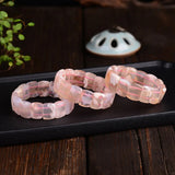 Natural Orange Red Agate Gemstone Rectangle Beads Bracelet 18x13mm