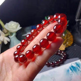 Natural Orange Red Garnet Bracelet Gemstone Women Men 7mm 8mm 9mm 10mm