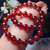Natural Orange Red Garnet Bracelet Gemstone Women Men 7mm 8mm 9mm 10mm