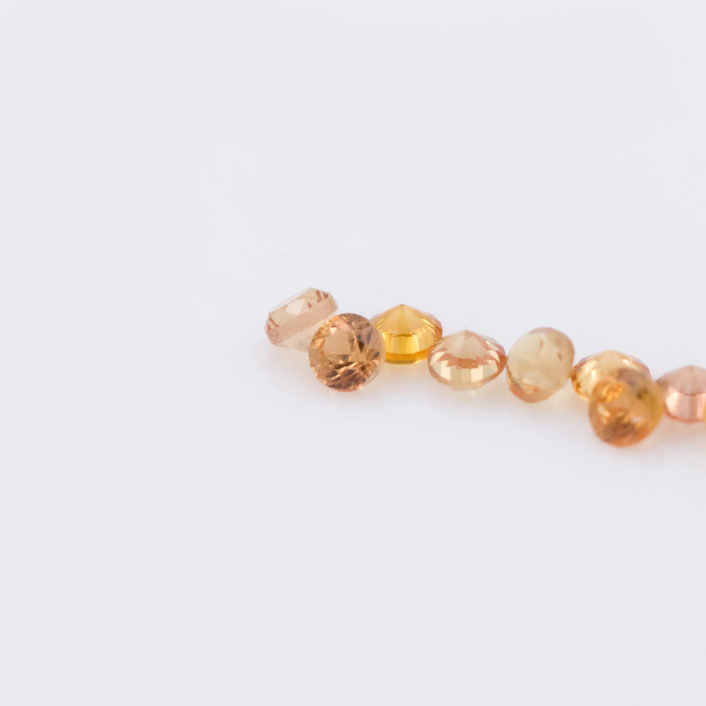 Orange Sapphire Round Cut 0.9-2.0mm Loose Gemstone Inlays