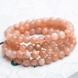 Natural Orange Sunstone Healing Love Bracelet Crystal Beads