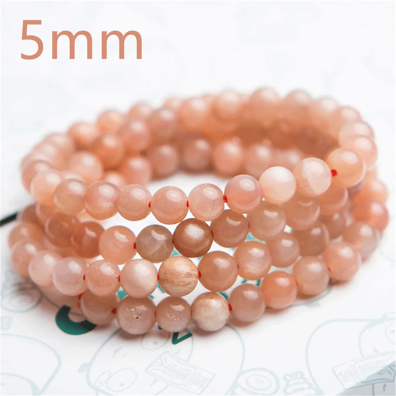 Natural Orange Sunstone Healing Love Bracelet Crystal Beads