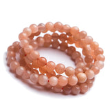 Natural Orange Sunstone Healing Love Bracelet Crystal Beads