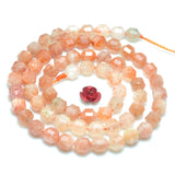 Natural Orange Sunstone Double Terminated Point Beads