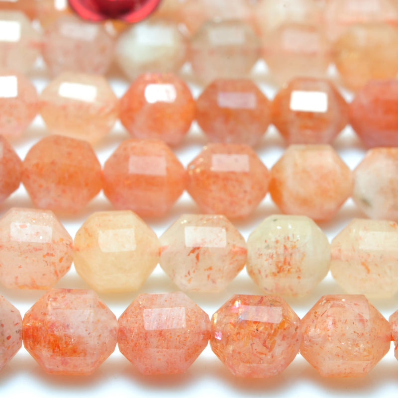 Natural Orange Sunstone Double Terminated Point Beads