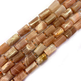 Orange Sunstone Stone Beads Column Barrel Spacer DIY Loose Beads