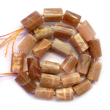 Orange Sunstone Stone Beads Column Barrel Spacer DIY Loose Beads