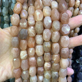 Orange Sunstone Faceted Stone Beads 15'' DIY Loose Beads