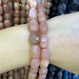Orange Sunstone Faceted Stone Beads 15'' DIY Loose Beads