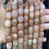 Orange Sunstone Faceted Stone Beads 15'' DIY Loose Beads