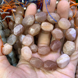 Orange Sunstone Faceted Stone Beads 15'' DIY Loose Beads