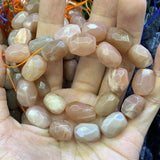 Orange Sunstone Faceted Stone Beads 15'' DIY Loose Beads