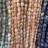 Orange Sunstone Faceted Stone Beads 15'' DIY Loose Beads