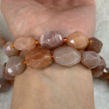 Faceted Oval Sunstone Stone Beads 15'' DIY Beads For Jewelry Making