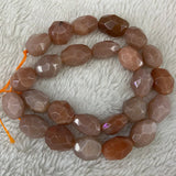 Faceted Oval Sunstone Stone Beads 15'' DIY Beads For Jewelry Making