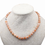 Sunstone Chakra Necklace Silver 925 Handmade 8mm Gem Beads