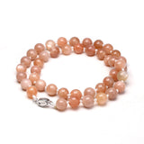 Sunstone Chakra Necklace Silver 925 Handmade 8mm Gem Beads