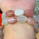 Orange Moonstone Beads 15'' Faceted Oval DIY Loose Beads