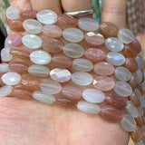 Orange Moonstone Beads 15'' Faceted Oval DIY Loose Beads