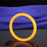 Orange Yellow Hand Carved Round Jade Bracelet Men's Women's Gift