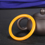 Orange Yellow Hand Carved Round Jade Bracelet Men's Women's Gift