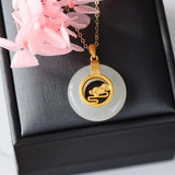 Hetian Jade S925 Sterling Silver Peace Buckle Pendant