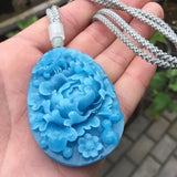 Natural Stone Butterfly Love Flower Pendant
