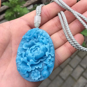 Natural Stone Butterfly Love Flower Pendant