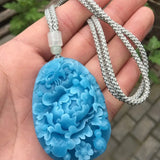 Natural Stone Butterfly Love Flower Pendant