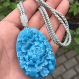 Natural Stone Butterfly Love Flower Pendant