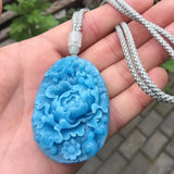 Natural Stone Butterfly Love Flower Pendant