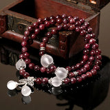 Natural Wine Garnet 6mm Beads Bracelet Crystal Jewelry Women's Beauty