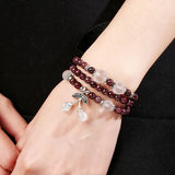 Natural Wine Garnet 6mm Beads Bracelet Crystal Jewelry Women's Beauty