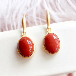 Bohemian Oval Earrings Enamel Porcelain Silver Jewelry