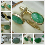 Agate/Emerald Gems Cufflinks for Men
