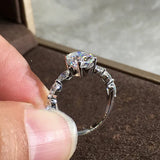 Oval Moissanite Engagement Ring Real 14K  Anillos De Bizuteria