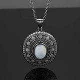Moonstone Pendant Necklace 925 Sterling Silver Classic Jewelry