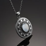 Moonstone Pendant Necklace 925 Sterling Silver Classic Jewelry