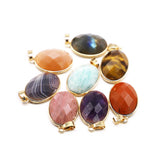 Agated Amazonite Sun Stone Persian Gulf Charm Pendants for DIY Jewelry Necklace