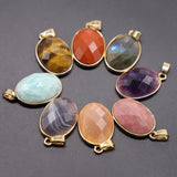 Agated Amazonite Sun Stone Persian Gulf Charm Pendants for DIY Jewelry Necklace