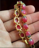 Peach Blossom Jade Bracelet Healing Gemstone Jewelry for Women