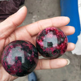 Peach Blossom Stone Jade Ball Crystal Sphere Healing 45-50mm