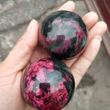 Peach Blossom Stone Jade Ball Crystal Sphere Healing 45-50mm