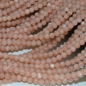 Peach Moonstone Round Beads 4.5mm